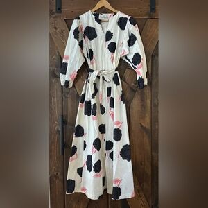 Vintage 1980s David Brown Floral Patio Muumuu Lounge Dress 100% Cotton